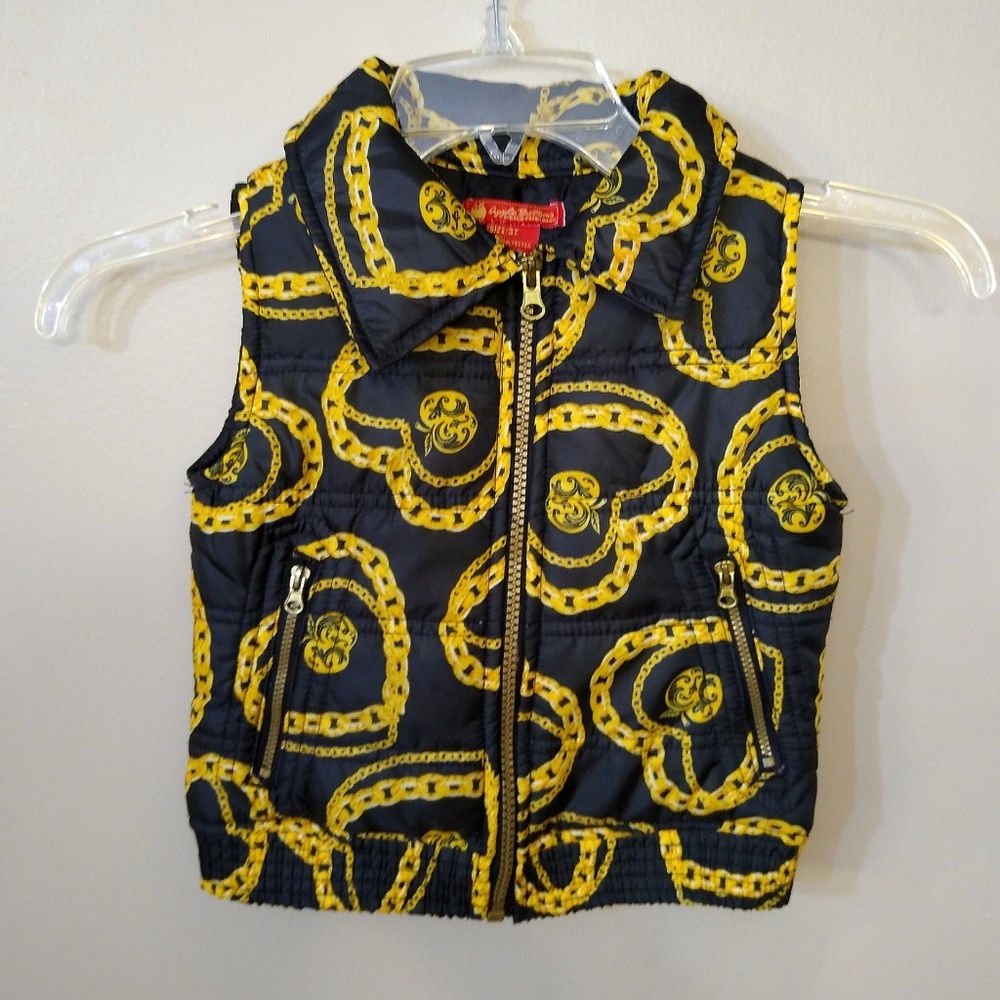 EXCELLENT Apple Bottoms black & gold puffer vest